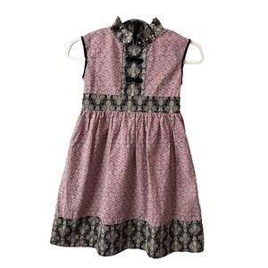 Redfish Kids Sleeveless Mandarin Beaded Pink Patchwork Girls A Line Dress 8